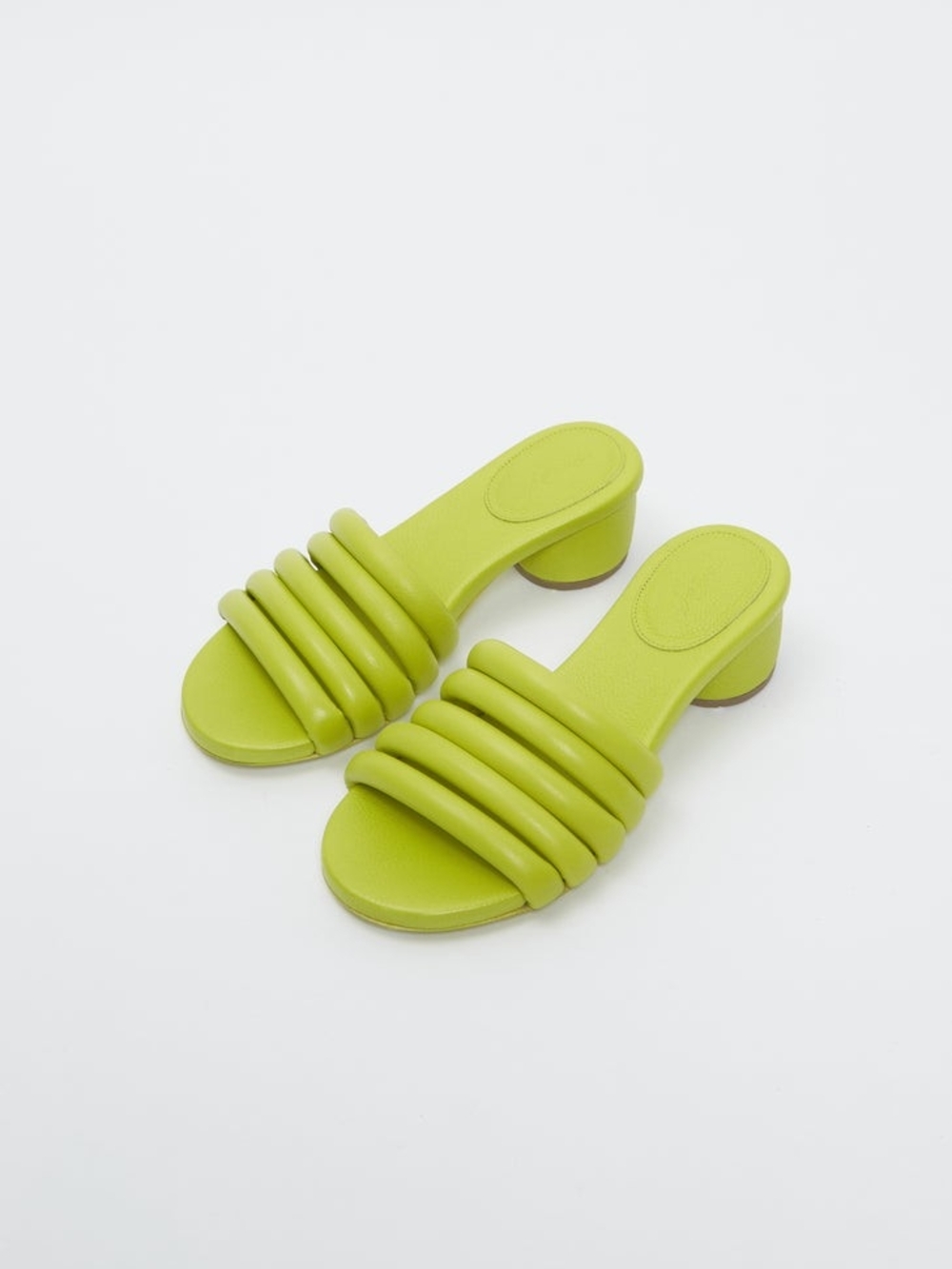 Women's Marsell Lime Green Otto Slide Sandals with Low Block Heel 40